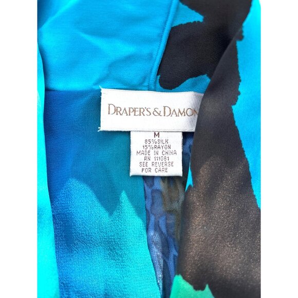 Drapers & Damons Silk Cardigan Patchwork Open Front Sz M Fairy Glam Flowy Dressy - Picture 4 of 12